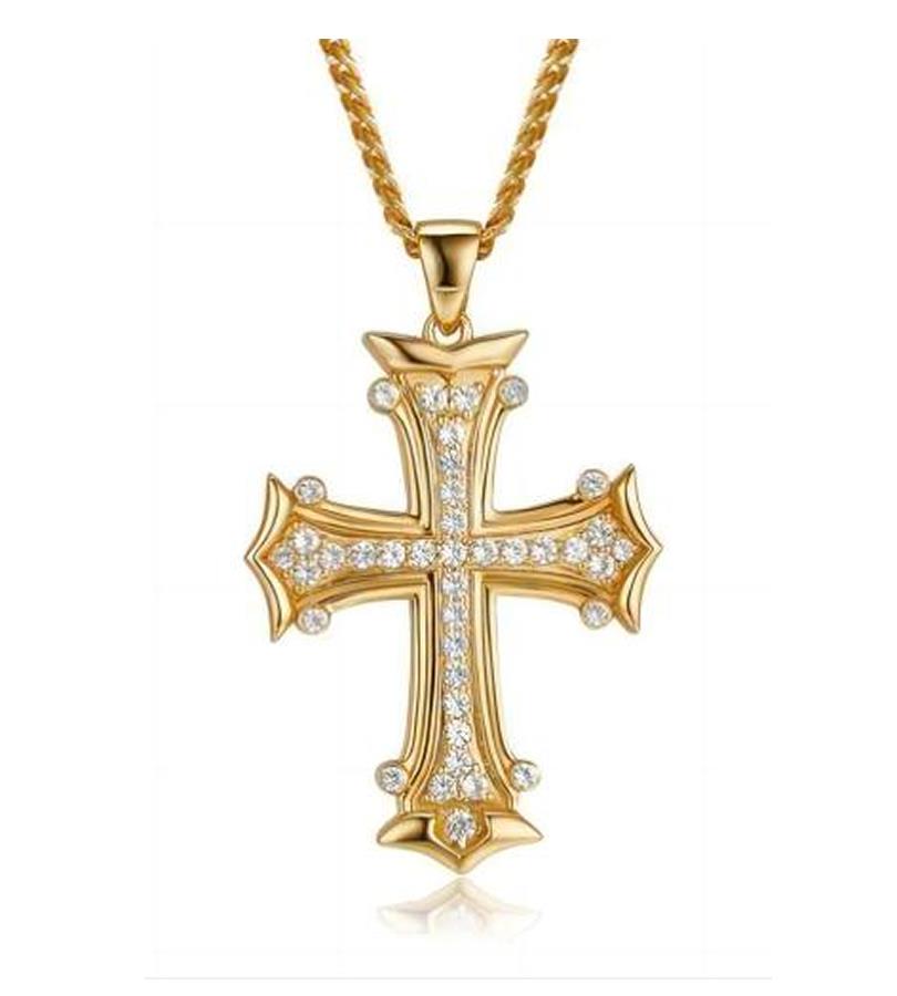 925 Silver Electroplating 18k Gold Diamond Necklace