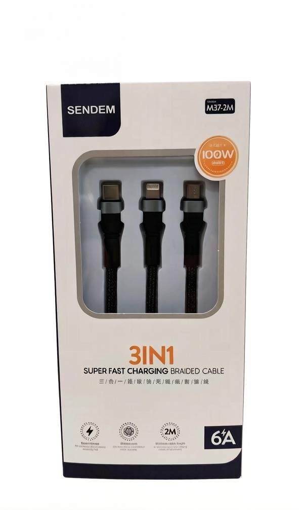 3 in 1 Fast Data Cable - M37-2M