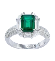 925 Silver Electroplating 18k Gold Diamond Ring